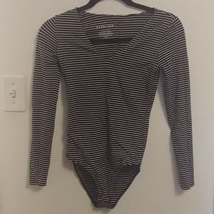 Everlane Long-Sleeved V Neck Bodysuit